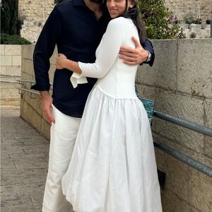 White Ribbed Sweater Dress